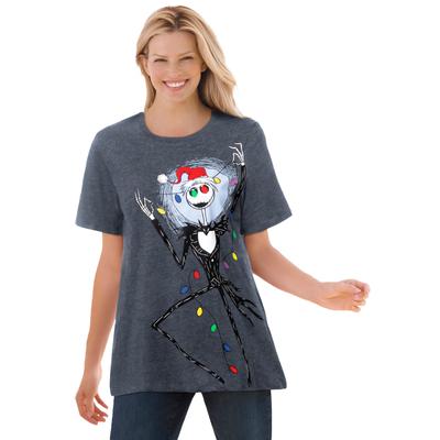 Plus Size Women's Disney Jack Skellington Christmas by Disney in Heather Charcoal Jack Skellington Santa (Size S)