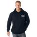 Men's Big & Tall Russell® Quilted Sleeve Hooded Sweatshirt by Russell Athletic in Black (Size 5XLT)