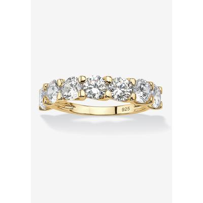 Women's 3.50 Cttw. Round Gold-Plated Sterling Silver Cubic Zirconia Wedding Ring by PalmBeach Jewelry in White (Size 5)