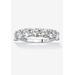 Women's 3.50 Ctw Cubic Zirconia Anniversary Ring In Platinum-Plated Sterling Silver by PalmBeach Jewelry in White (Size 8)