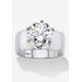 Women's 4 Tcw Round Cubic Zirconia Solitaire Ring In .925 Sterling Silver by PalmBeach Jewelry in Silver (Size 12)