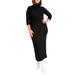 Plus Size Women's Twist Detail Ribbed Dress by ELOQUII in Totally Black (Size 26/28)