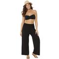 Plus Size Women's Dena Beach Pant Cover Up by Swimsuits For All in Black (Size 38/40)