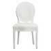 Camille Dining Chair - High Gloss White - Maxwell Linen Oyster