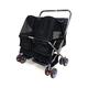 Pet Stroller Double Pet Travel Stroller Dog Cat Pushchair Foldable, Pet Buggy for Pets Cats Black Purple with Rain Cover Max Loading 30kg