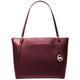 Michael Kors Voyager Large East West Tote Front Snap Pocket Top Zip Shoulder Bag Leather, Merlot, Large