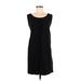 Lands' End Casual Dress - Shift Scoop Neck Sleeveless: Black Print Dresses - Women's Size Medium