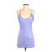 Shein Cocktail Dress - Bodycon Plunge Sleeveless: Blue Print Dresses - Women's Size Small