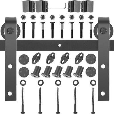 Schiebetürsystem 183cm Schiebetürbeschlag Kohlenstoffstahl Bodenführungsrolle 150kg Tragfähigkeit Image
