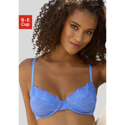 Bügel-BH LASCANA ""Marla"" Gr. 90, Cup B, blau Damen BHs aus extravaganter Spitze, Dessous