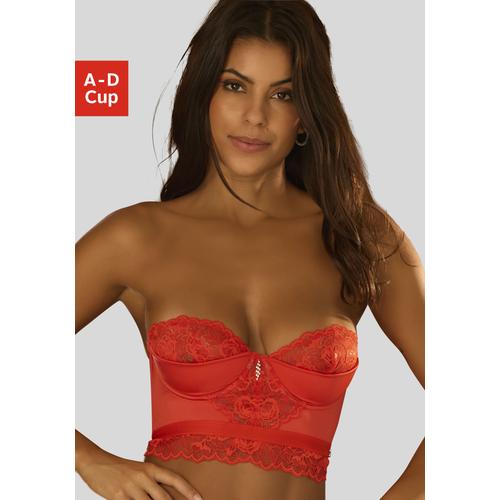 Corsage JETTE Gr. 85, Cup B, rot Damen Corsagen aus Spitze (anteilig recyceltem Polyamid), sexy Dessous