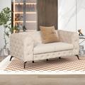 Everly Quinn Velvet Upholstered Loveseat Sofa, modern Loveseat Sofa w/ Button Tufted Back,2-person Loveseat Sofa Couch For Living Room, bedroom, or Small Space | Wayfair