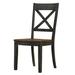 Breakwater Bay Barrview Cross Back Side Chair Dining Chair Wood in Black/Brown | 39.37 H x 18.87 W x 21.87 D in | Wayfair
