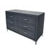 Mercer41 Novamae 6 Drawer 60.04" W Solid Wood Double Dresser Wood in Blue/Brown/Gray | 37.2 H x 60.04 W x 20.08 D in | Wayfair