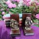 Antique 1920s Art Deco Brass & Oak Cutty Sark and Thermopolae Bookends - Peerage.