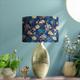 Blue and Gold Floral Light Shade with Gold, Cotton Patterned Lampshade, Gold Lined Lamp Shade