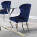Elaine Modern Dark Blue Velvet Upholstered Nailhead Trim Wingback Dining Chair - Set of 2