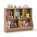 5-Cubby Kids Toy Storage Organizer Wooden Bookshelf Natural/White