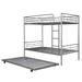 Twin-Over-Twin Metal Bunk Bed With Trundle,Can be Divided into two beds