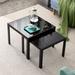 Nesting Coffee Table Set of 2 for Living Room Square End Side Tables