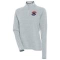 Women's Antigua Heather Gray Washington Wizards Milo Quarter-Zip Pullover Top