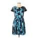 Kensie Casual Dress - A-Line: Blue Floral Dresses - Women's Size 10
