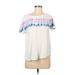 24/7 Maurices Short Sleeve T-Shirt: White Tie-dye Tops - Women's Size Medium