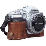 MegaGear Ever Ready Half Leather Case and Strap for Olympus OM-D E-M10 Mark IV (Brow MG1935