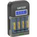 Watson 4-Bay Rapid Charger with LCD and 4 AA NiMH Batteries (2500mAh) NM-4H25LCD