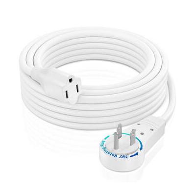 Maximm Cable 360° Rotating Flat Plug 16 AWG Extension Cord (15', White) ADW-360-3115-W