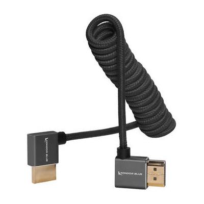 Kondor Blue Coiled Right-Angle High-Speed HDMI Cable (Raven Black, 12 to 24
