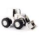 Personalised Silver Tractor / Digger Money Box For Births,Christening,Baptism,Holy Communion - Engraved with your custom text