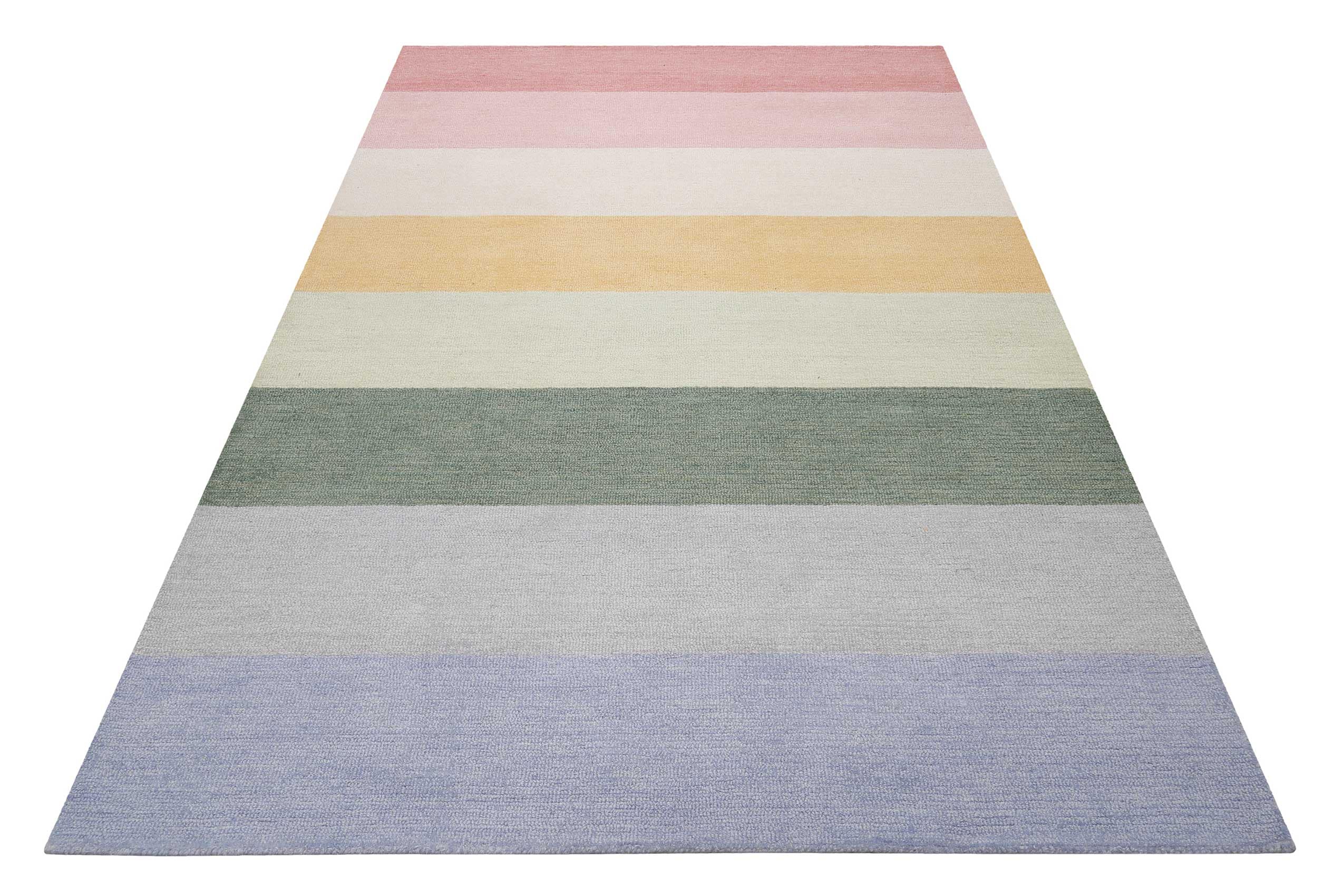 Kinderteppich SMART KIDS "Lio", bunt (pastell bunt), B:160cm H:1,2mm L:230cm, Wolle, Teppiche, Kinderteppich, handgetuftet aus Naturfasern, bunte pastellige Streifen, Kinderzimmer