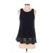 Lucky Brand Casual Dress - Mini Crew Neck Sleeveless: Black Dresses - Women's Size X-Small
