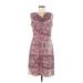 Chetta B Casual Dress - Shift Cowl Neck Sleeveless: Pink Dresses - Women's Size 8