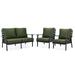 Hokku Designs Pandora 56.69" Wide Outdoor Loveseat w/ Cushions Metal in Black | 34.25 H x 56.69 W x 33.66 D in | Wayfair