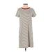 dalia Casual Dress - Shift: White Stripes Dresses - Women's Size Medium