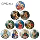 10pcs Round Glass Cabochon Angel Baby Virgin Mary Pattern Glass Dome Demo Flat Back Making Jewelry