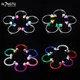 HONGTU 10pcs Circular Horseshoe Ring Nose Septum Ring Lip Rings Earrings 16g Steel & Acrylic