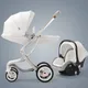 Baby Stroller 2in1/3 In 1 Luxury Baby Carriage with Car Seat Eggshell Newborn Baby Stroller Leather