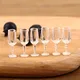 6Pcs 1/12 Dollhouse Miniature Wine Glass Mini Goblet Cup Toy for ob11 bjd Blythe Decoration Doll
