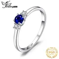 JewelryPalace Erstellt Blau Sapphire 925 Sterling Silber 3 Steine Versprechen Ring für Frauen Mode