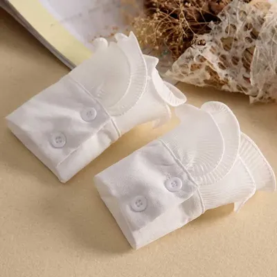 Abnehmbare manschetten Hemd Plissee Flare Hülse Falsche Manschetten Layered Dekorative Frauen Image