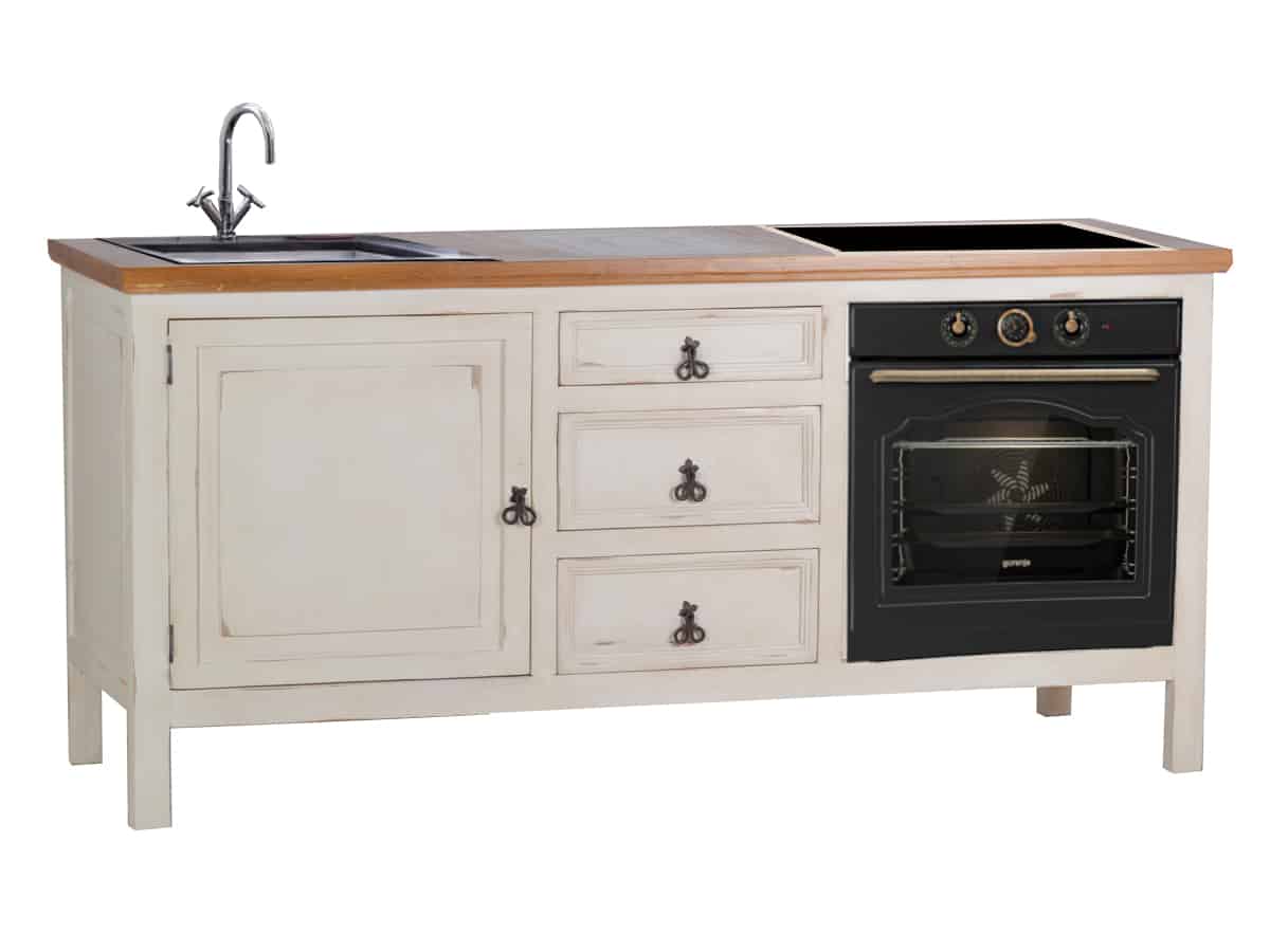 MiaMöbel Mexico Küche "Old White" Massivholz Pinie Landhaus Mexiko Möbel Mexikanisch Image