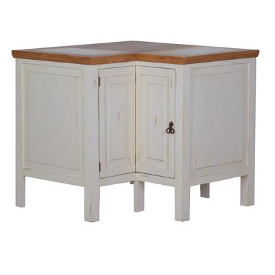 MiaMöbel Mexico Eckmodul "Old White" mit Marmor Massivholz Pinie Landhaus Mexiko Möbel Mexikanisch Image
