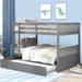 Harriet Bee Stancil Full over Full Standard Bed w/ Trundle Wood in Gray | 59.84 H x 59.22 W x 79.53 D in | Wayfair 60D0E3F07E0947388BB70BD3C8F96D99