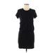 Silence and Noise Casual Dress - Mini Crew Neck Short sleeves: Black Print Dresses - Women's Size Small