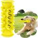 MesaSe Dog Squeaky Toys Dog Chew Toys for Aggressive Chewers Dog Toothbrush Almost Indestructible and Durable Toys for Small Middle Large Dogs Natural Rubber Bone for Teeth Cleaning / Yellow