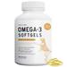 Chew + Heal Omega 3 Fish Oil for Dogs - 180 Softgel Capsules For Healthy Skin and Coat - 1000 mg