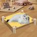 Winter Savings! WJSXC Dog Suspended Bed Wooden Dog Suspended Elevated Cold Bed Detachable Portable Indoor/Outdoor Pet Bed Suitable for Cats and Small Dogs Yellow